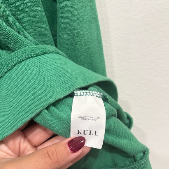 KULE Vibrant Green Terry Cloth Sweatshirt - Picture 6 of 6
